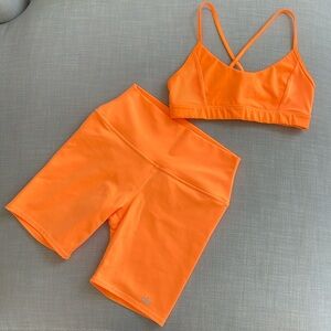 Alo Yoga High-Waist Biker Short and No Limit Bra - Matching Set